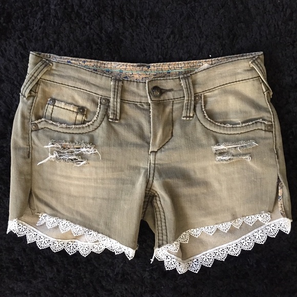 $188 Stitches distressed lace denim shorts Sz 27 - Picture 1 of 3